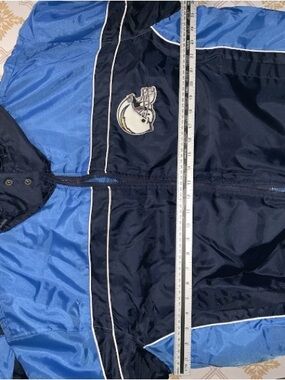 NFL Navy and Light Blue Hooded Puffer Jacket for mens